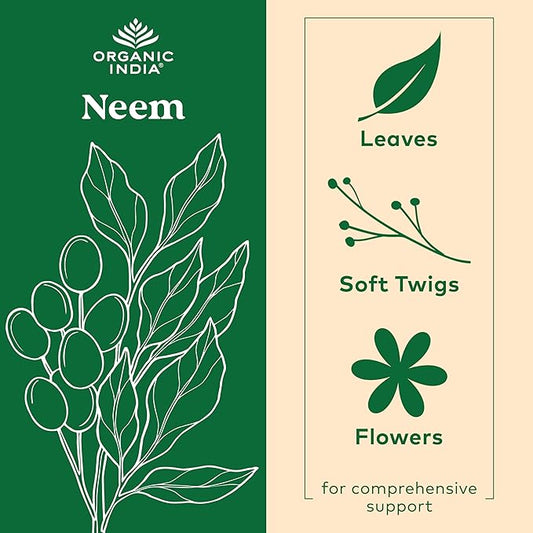 ORGANIC INDIA Neem Leaf Capsules, Herbal Supplement 180 Capsules