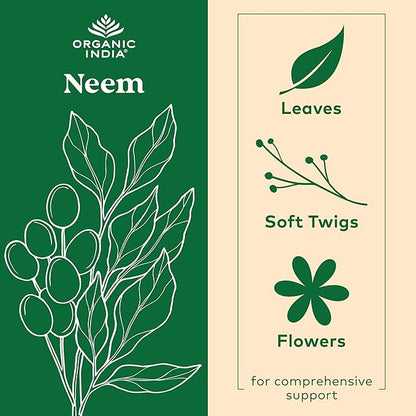 ORGANIC INDIA Neem Leaf Capsules, Herbal Supplement 90 Capsules