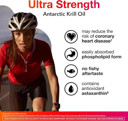 MegaRed #1 Doctor Recommended Krill Oil Brand 1000mg Omega 3 Supplement 60 Softgels