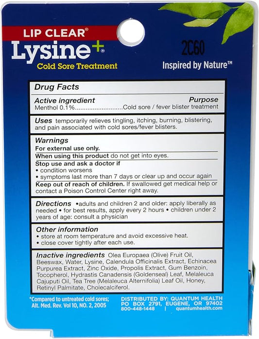 Quantum Health Lip Clear Lysine+ Cold 0.25 Oz
