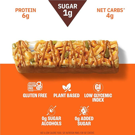 Munk Pack Nut & Seed Bar Pretzel Variety Pack - 1g Sugar, Low Carb & Keto, 6g Protein - Gluten Free, Plant Based, Zero Added Sugar - Sweet & Salty Breakfast & Snack Bars, 2 Flavors | 6 Bars