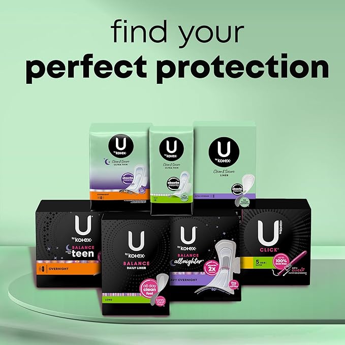 U by Kotex Clean & Secure 516 Count (4 Packs 129) (Packaging