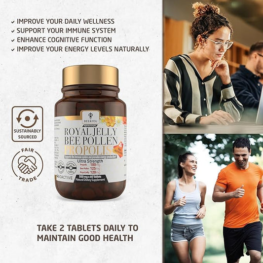 BEE and YOU Royal Jelly Tablet, 100% Natural 60ct