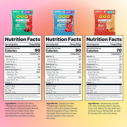 Shameless Snacks New Flavors Bundle Healthy Low Carb Keto Gummies Beary Cherry, Wunderlicious Whales and Chilli Mango