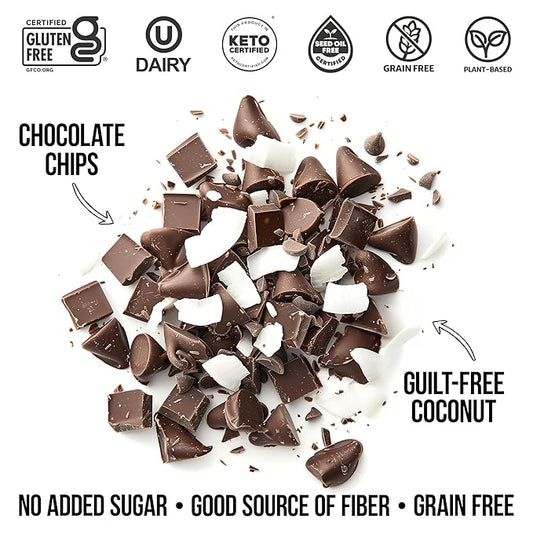 TGB Chocolate Chip Granola Bites, Keto Snack, No Added Sugar, Gluten Free, Good Source of Fiber, 0.85oz Bag (Pack of 6)