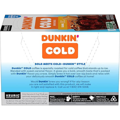 Dunkin' Cold Caramel Flavored Coffee, 60 Keurig K-Cup Pods