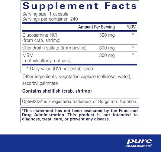 Pure Encapsulations Glucosamine Chondroitin with MSM 240 Capsules