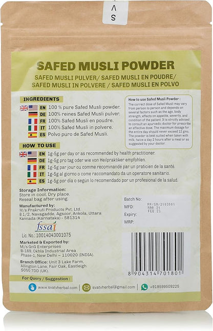 SVATV Safed Musli Powder II Chlorphytum 227 Grams, 8 Ounce