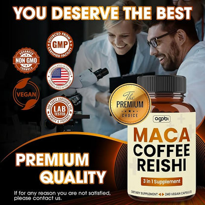 agobi 1800mg Maca Coffee Supplement 240 Vegan