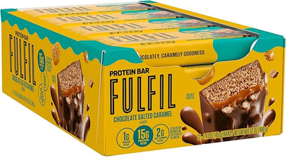 FULFIL Protein Snack Bars, Chocolate Salted Caramel, 15g Protein, Pantry Staples, 12 Count