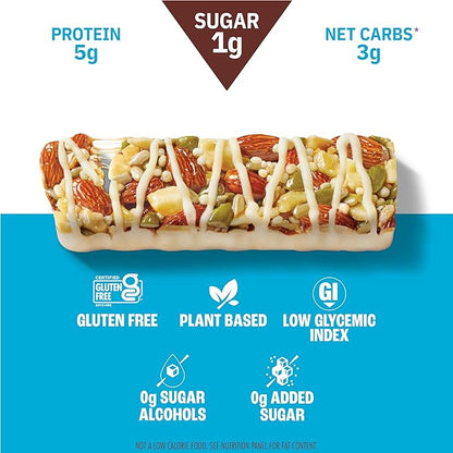 Munk Pack Keto Snack Bars, Macadamia White Chocolate - Low Carb Nut Bar with 6g Protein, 1g Sugar with Allulose - Gluten Free & Low Glycemic - 12 Count