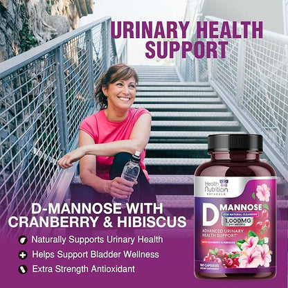 D-Mannose & Cranberry Extract 1350mg Advanced 180 Capsules
