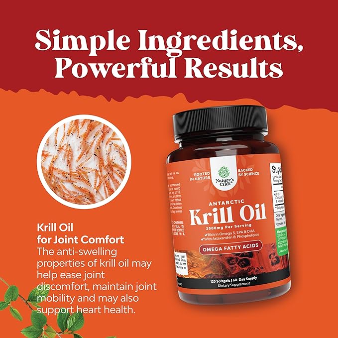 Antarctic Krill Oil 2000mg Softgels Per Serving 3 Krill 3rd Party 2 Months