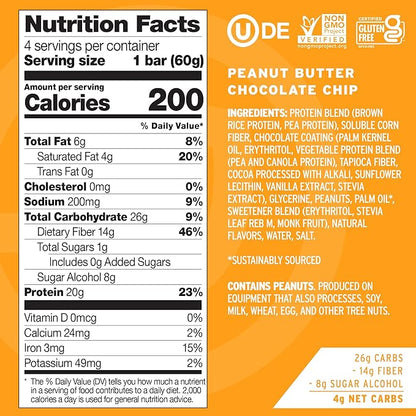 No Cow High Protein Bars, Peanut Butter Lovers Variety Pack - Healthy Snacks, 20g Vegan Protein, High Fiber, Low Sugar, Keto Friendly, Dairy & Gluten Free (12 Count)