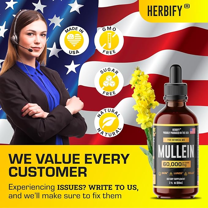 HERBIFY Mullein Extract 2 oz, Alcohol-Free