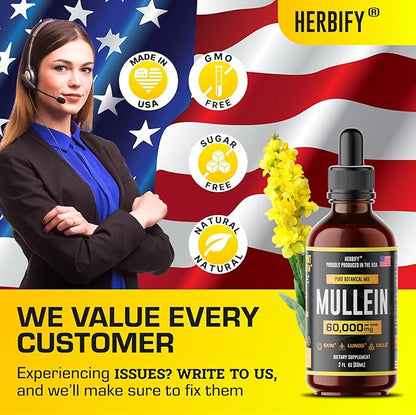 HERBIFY Mullein Extract 2 oz, Alcohol-Free
