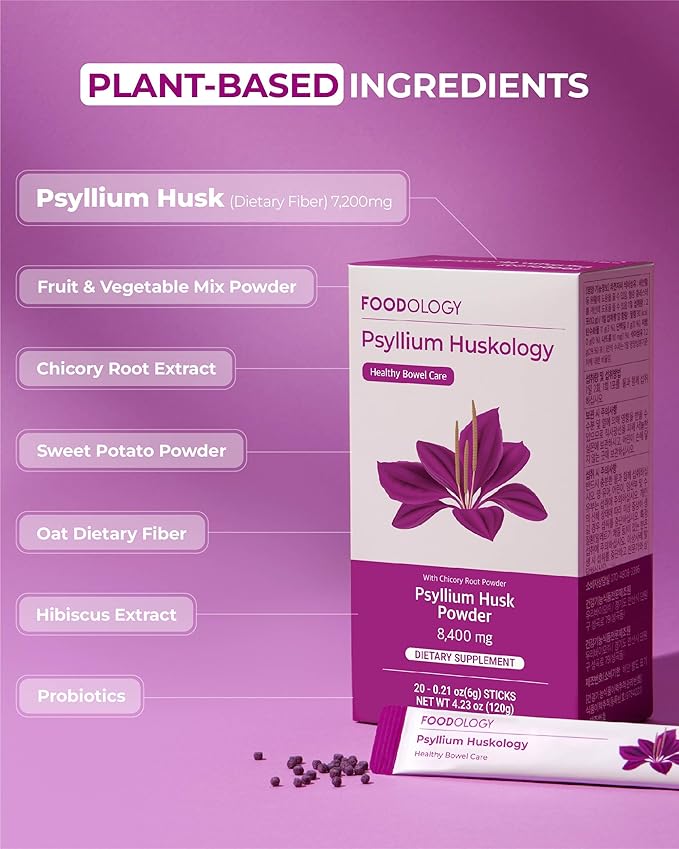 Psyllium Huskology (20 Sticks, 10 Days) 7,200mg.