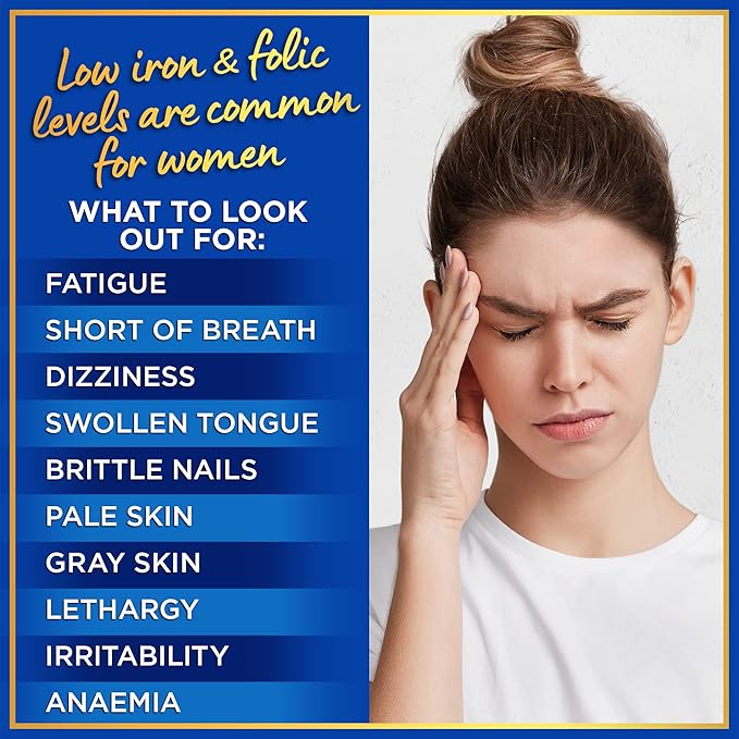Iron Pills for Women 6 Month B9-180 Vegan