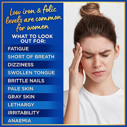 Iron Pills for Women 6 Month B9-180 Vegan
