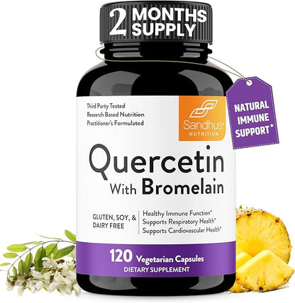 Sandhu's Quercetin with Bromelain 1000mg Per 120 Count
