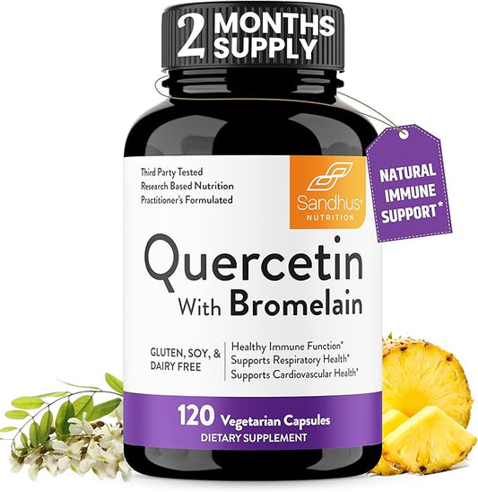 Sandhu's Quercetin with Bromelain 1000mg Per 120 Count