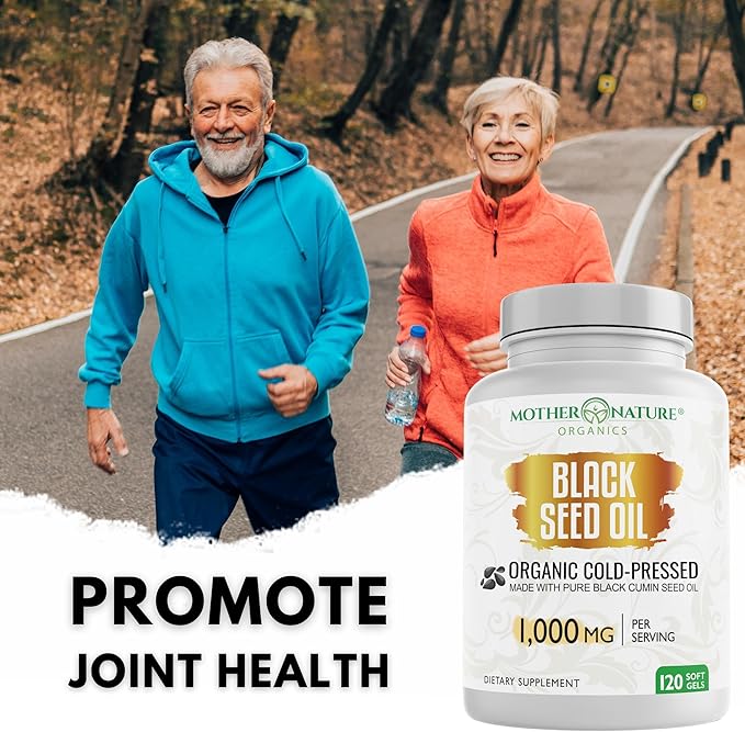 Organic High Potency Turkish Black Seed Oil Capsules, Cold Pressed, High TQ, 2 Month Supply, Non-GMO Black Cumin Nigella Sativa Oil for Immune Support, Joint, Digestive & Beauty, 1,000mg Dose (120ct)