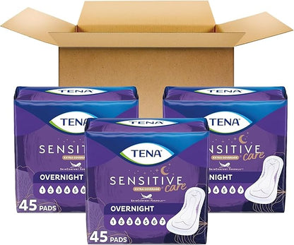 TENA Intimates Overnight Incontinence Pads 135 Count (3 Packs 45)