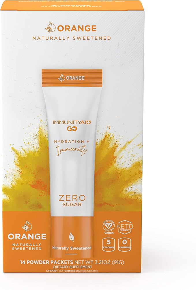 LIFEAID IMMUNITYAID GO! Zero Sugar Immunity 5 calories, 14 Pack