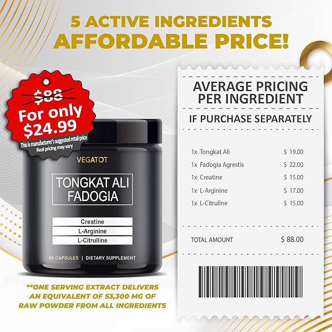 VEGATOT Fadogia Agrestis Tongkat Ali 53,300MG