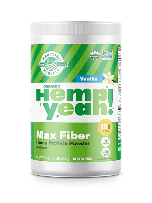 Manitoba Harvest Hemp Yeah! Organic Max 16oz; with 10g of 9g Protein 1.9g Omegas 3&6 per