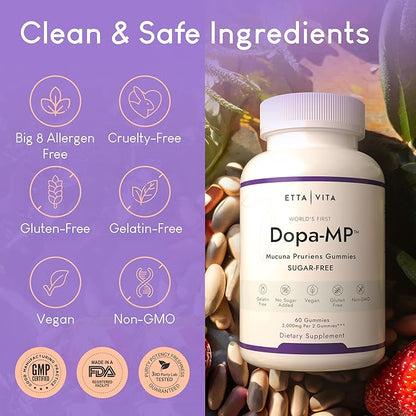 World's First Sugar-Free Mucuna Pruriens Gummies, (2000mg/serving), Potent 60ct