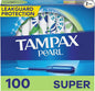 Tampax Pearl Tampons Super Absorbency,With Leakguard 50 Count 2 Packs (100 Count