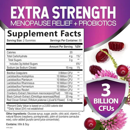 Menopause Probiotic for Women Gummy 3 Billion 120 Gummies