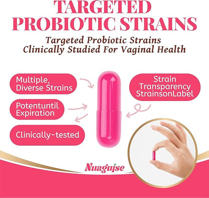 Vaginal Probiotics for Women,40 Billion CFU Promotes pH Balance,Healthy Vaginal Odor & Urinary Tract Health with Organic Prebiotics,Cranberry,60 Capsules