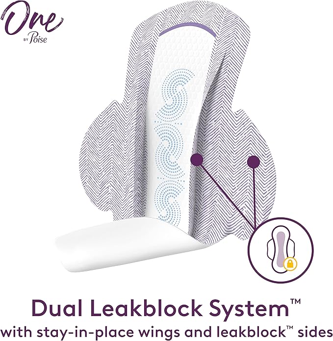 One by Poise Feminine Pads (2-in-1 Period 22 Count