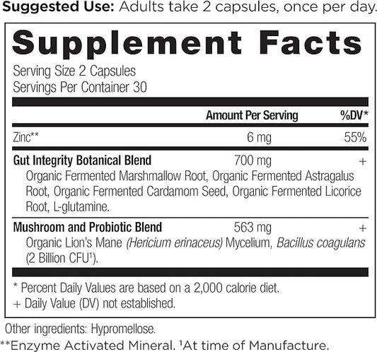 Gut Health Supplement by Ancient Nutrition Leaky Gut Capsules, 60ctFormulated with Licorice Root, Astragalus, Marshmallow, and L-Glutamine, Gluten Free, Paleo and Keto Friendly, 60 Ct