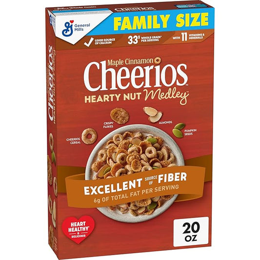 Cheerios Hearty Nut Medley Breakfast Cereal, 20 oz