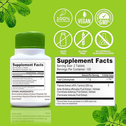 GuruNanda Digestiva Triphala (240 Tablets), Supports