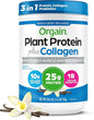 Orgain Protein Powder + Collagen, Vanilla Bean 25g of 10g Collagen 1B CFU 1.6lb