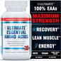 Ultimate 100% Essential Amino Acid Supplement - 150 Easy-to-Swallow, 1g Coated Tablets - All 9 EAA with 40% Leucine in Optimized BCAA Ratio - Increase Energy, Lean Muscle & Recovery - Keto & Vegan