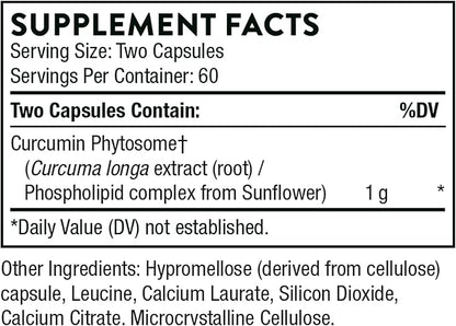THORNE Curcumin Phytosome 1000 mg (Meriva) 120 Capsules 60 Servings