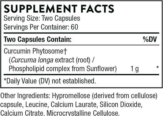 THORNE Curcumin Phytosome 1000 mg (Meriva) 120 Capsules 60 Servings