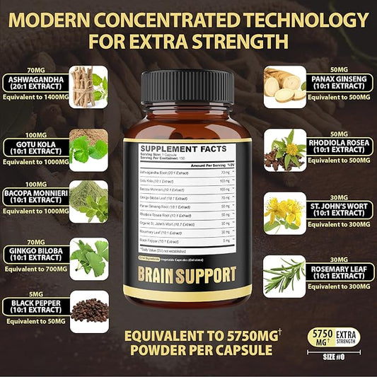 9in1 Brain Support Supplement 5750 Mg 150 Capsules 5 Months