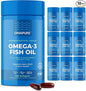 Fish Oil Supplements with Omega 3 Fatty Acids (10 Bottles, 120 Softgels) - High EPA, DHA, & IFOS Fish Oil Pills Support Heart & Joint Health - Burpless Fish Oil Promotes Brain Function