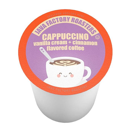 Java Factory Coffee Pods Vanilla Cream and Cinnamon Flavored Coffee for Keurig K Cup Brewers, Cappuccino, 40 Count