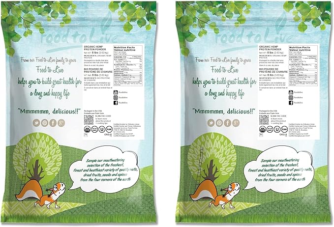 Food to Live Organic Hemp Protein 16 Pounds 50% Protein,