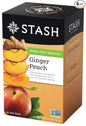 Stash Tea Ginger Peach Green Tea - Caffeinated, Non-GMO Project Verified Premium Tea with No Artificial Ingredients, 18 Count (Pack of 6) - 108 Bags Total