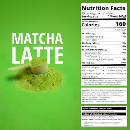Boba Tea Protein Matcha Latte 25g Grass-Fed 19 Servings
