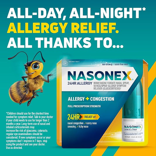 Nasonex 24HR Allergy Nasal Spray, Allergy 120 Spray