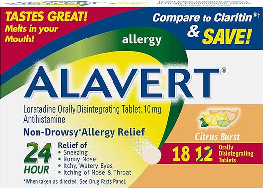 Alavert Allergy 24 Hour Relief, Citrus 10mg, 18 18 Count